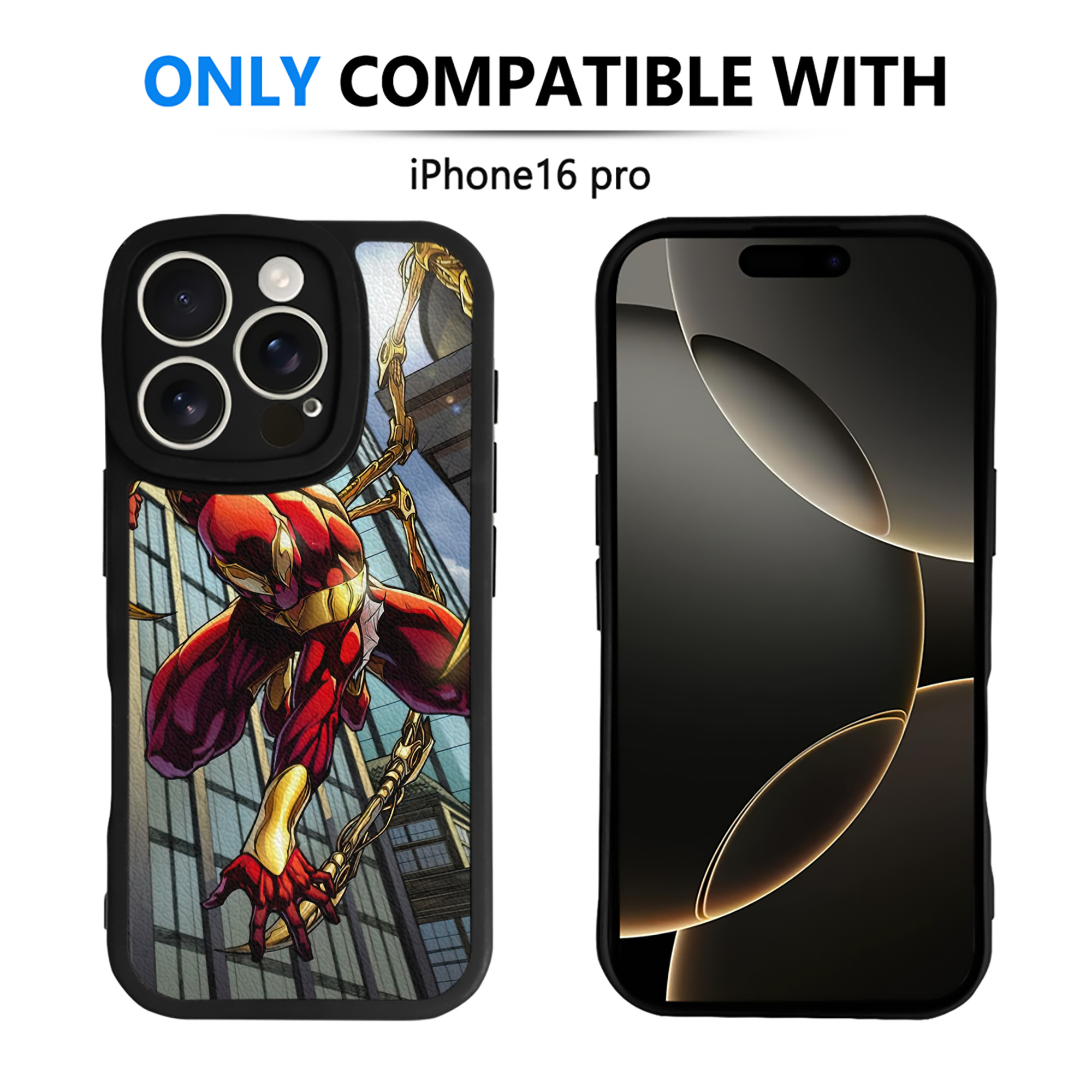 （画像用） Spider Man スパイダーマン 【iPhone 16シリーズ対応】シリコンスマホケース（レザー調） 材質：シリコン